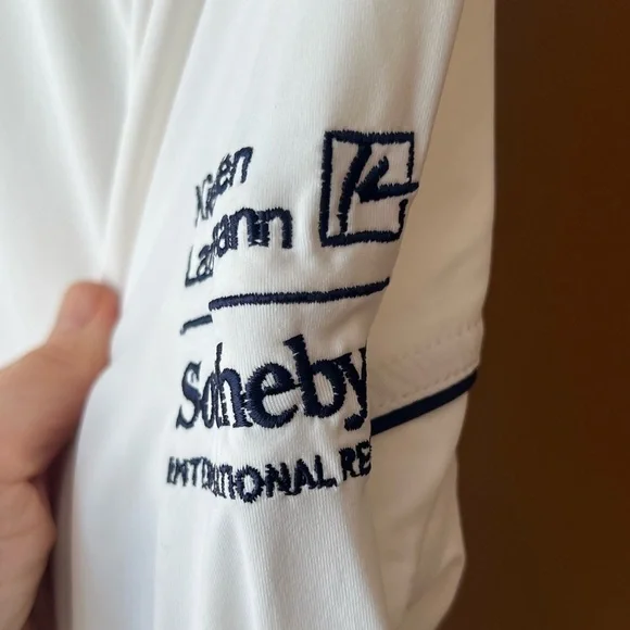 Peter Millar White Quarter Zip Shirt Athletic Long Sleeve Tee Size L Golf Tennis - Picture 3 of 6